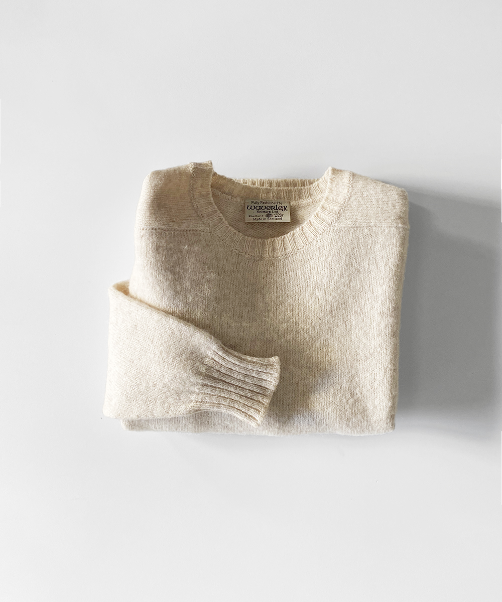 Waverley knitters saddle shoulder shetland wool knit